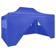 Partytent 3x4 m staal blauw inklapbaar