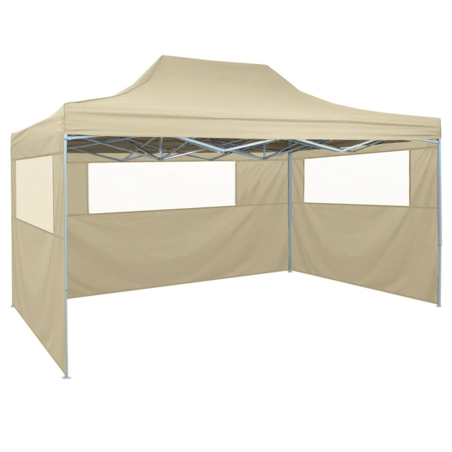 Partytent Met 3 Zijwanden Inklapbaar 3X4 M Staal Crème