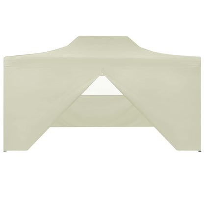 Partytent Met 4 Zijwanden Inklapbaar 3X4 M Staal Crème