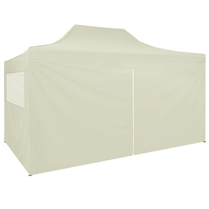Partytent Met 4 Zijwanden Inklapbaar 3X4 M Staal Crème