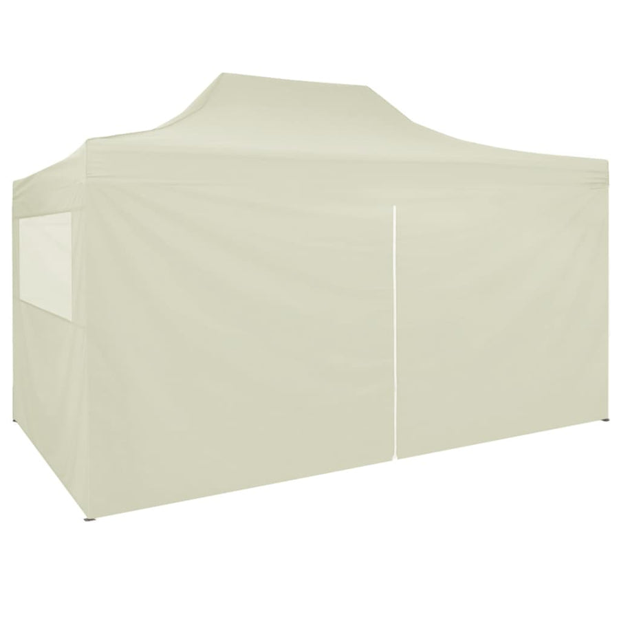 Partytent Met 4 Zijwanden Inklapbaar 3X4 M Staal Crème