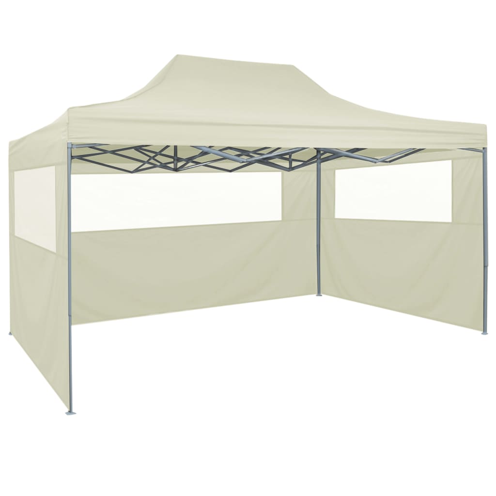 Partytent Met 4 Zijwanden Inklapbaar 3X4 M Staal Crème