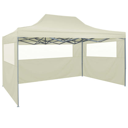 Partytent Met 4 Zijwanden Inklapbaar 3X4 M Staal Crème