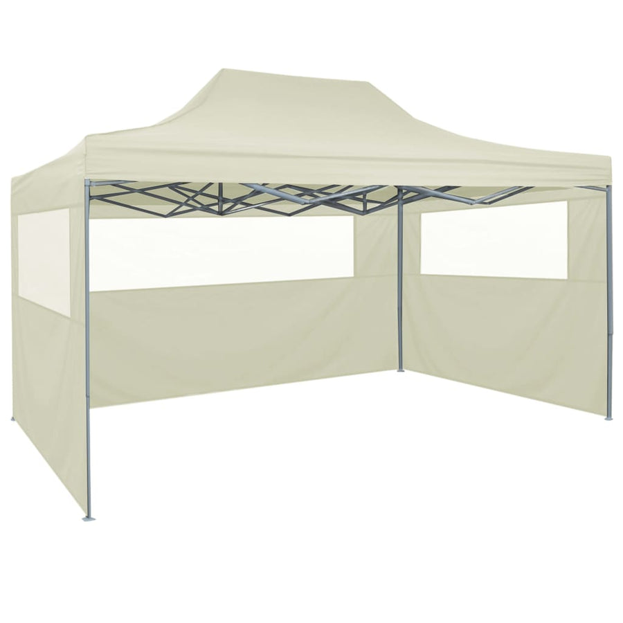 Partytent Met 4 Zijwanden Inklapbaar 3X4 M Staal Crème