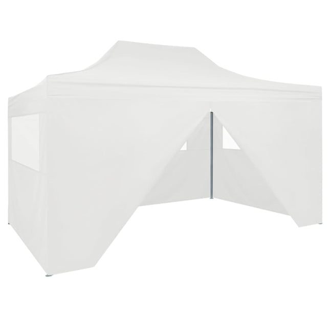 Partytent Met 4 Zijwanden Inklapbaar 3X4 M Staal Wit steel white