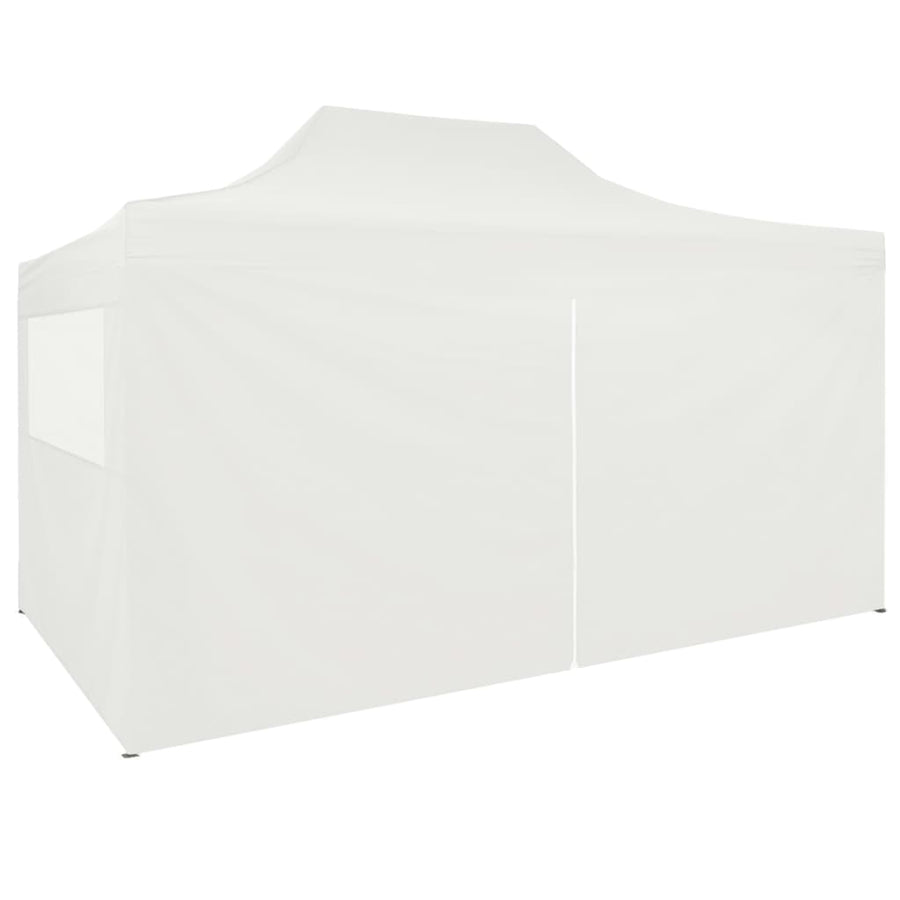 Partytent Met 4 Zijwanden Inklapbaar 3X4 M Staal Wit steel white