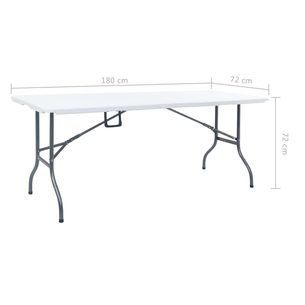 Tuintafel Inklapbaar 180X72X72 Cm Hdpe Wit