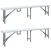Tuinbanken inklapbaar 2 st 180 cm HDPE wit