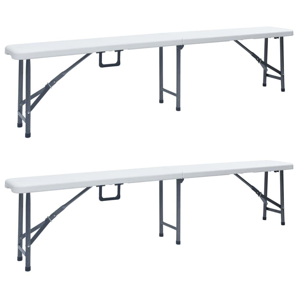 Tuinbanken Inklapbaar 2 St 180 Cm Hdpe Wit