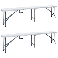 Tuinbanken Inklapbaar 2 St 180 Cm Hdpe Wit