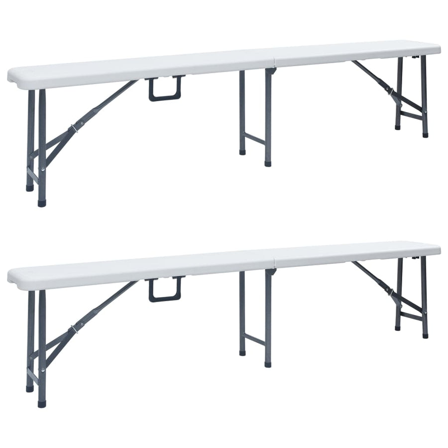 Tuinbanken Inklapbaar 2 St 180 Cm Hdpe Wit