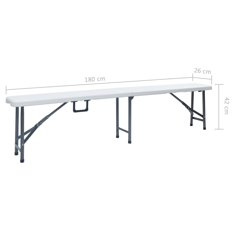Tuinbanken Inklapbaar 2 St 180 Cm Hdpe Wit