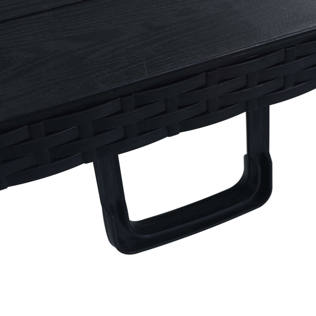 Tuintafel Inklapbaar 180X75X72 Cm Hdpe En Kunstrattan Zwart