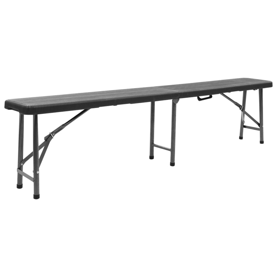 Tuinbanken Inklapbaar 2 St 180 Cm Hdpe Zwart