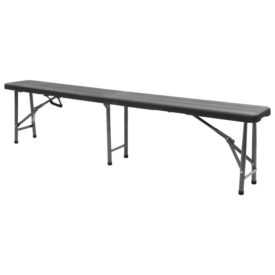 Tuinbanken Inklapbaar 2 St 180 Cm Hdpe Zwart