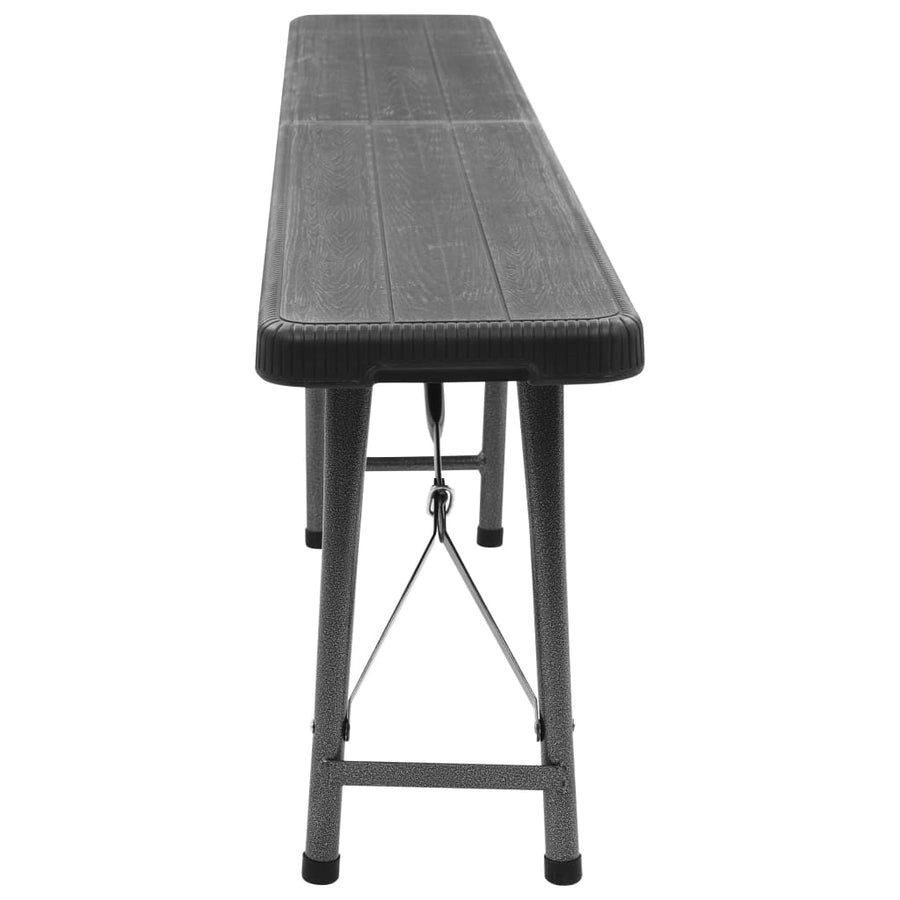 Tuinbanken Inklapbaar 2 St 180 Cm Hdpe Zwart