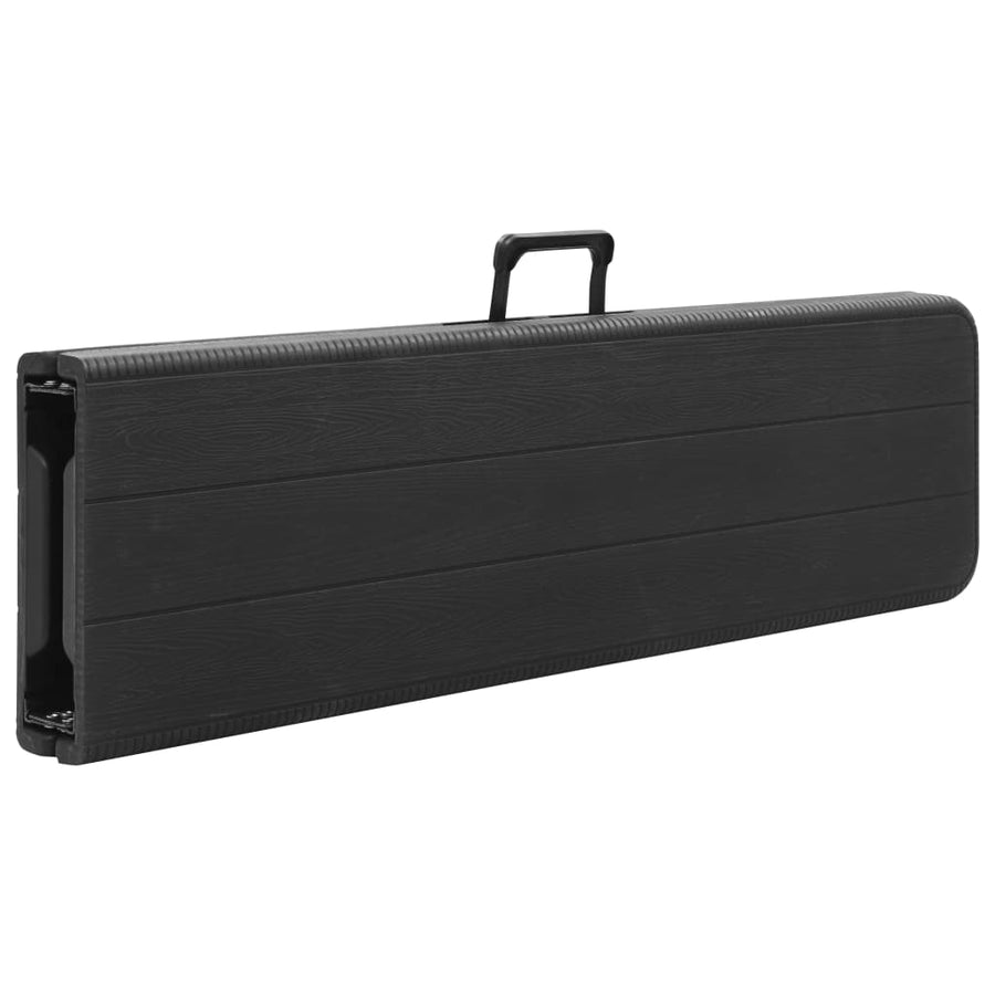 Tuinbanken Inklapbaar 2 St 180 Cm Hdpe Zwart