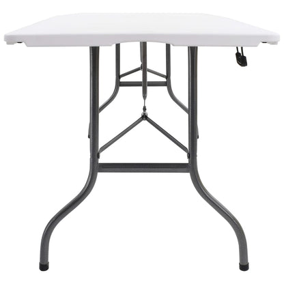Tuintafel Met 2 Bankjes Inklapbaar 180 Cm Staal En Hdpe Wit