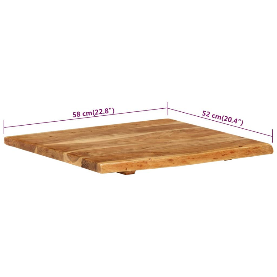 Wastafelblad 58X52X2,5 Cm Massief Acaciahout 58 x 52 x 2.5 cm
