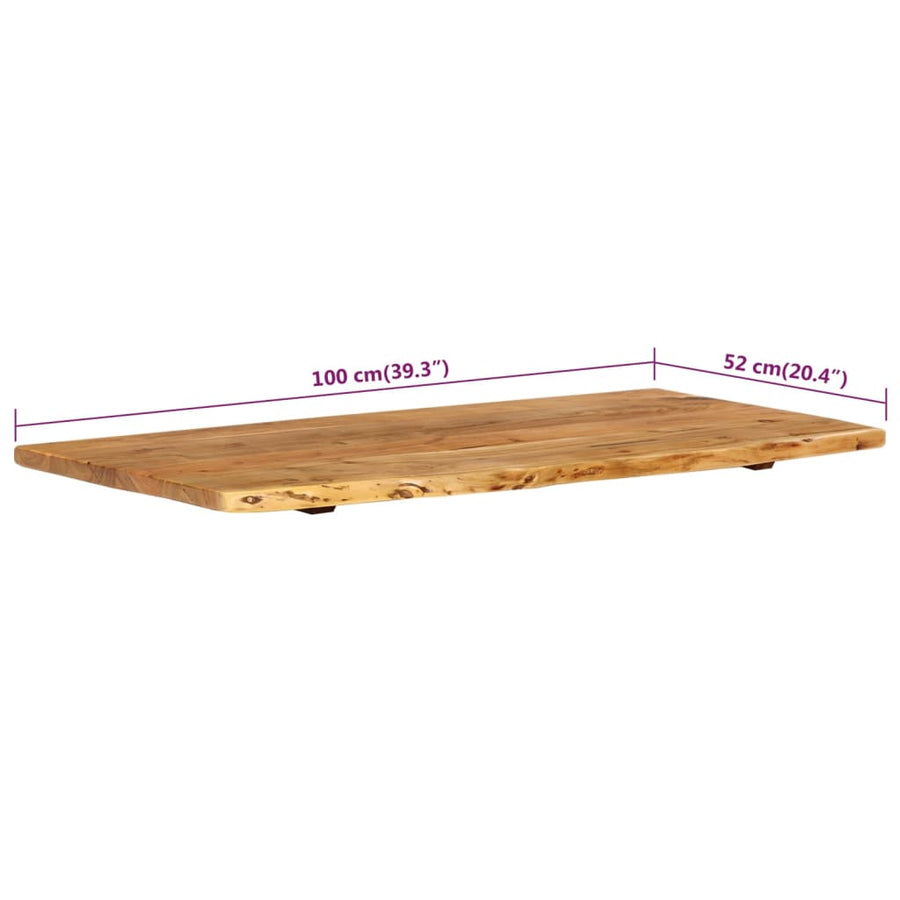 Wastafelblad 100X52X2,5 Cm Massief Acaciahout 100 x 52 x 2.5 cm