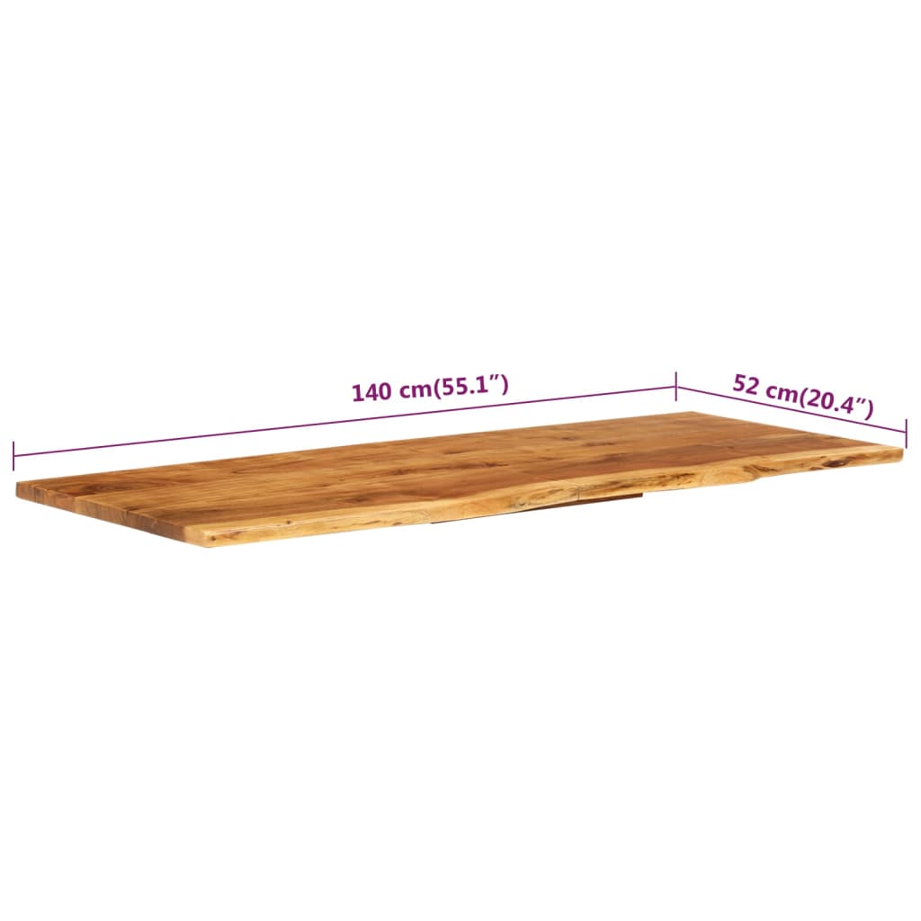 Wastafelblad 140X52X2,5 Cm Massief Acaciahout 140 x 52 x 2.5 cm