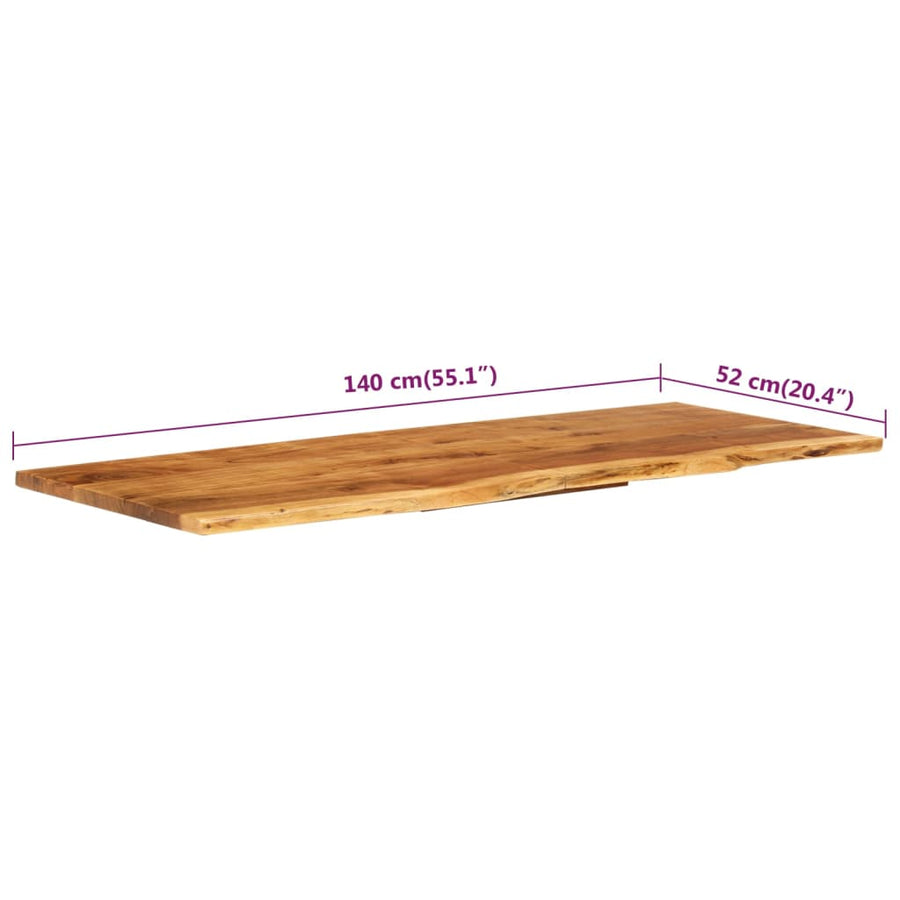 Wastafelblad 140X52X2,5 Cm Massief Acaciahout 140 x 52 x 2.5 cm