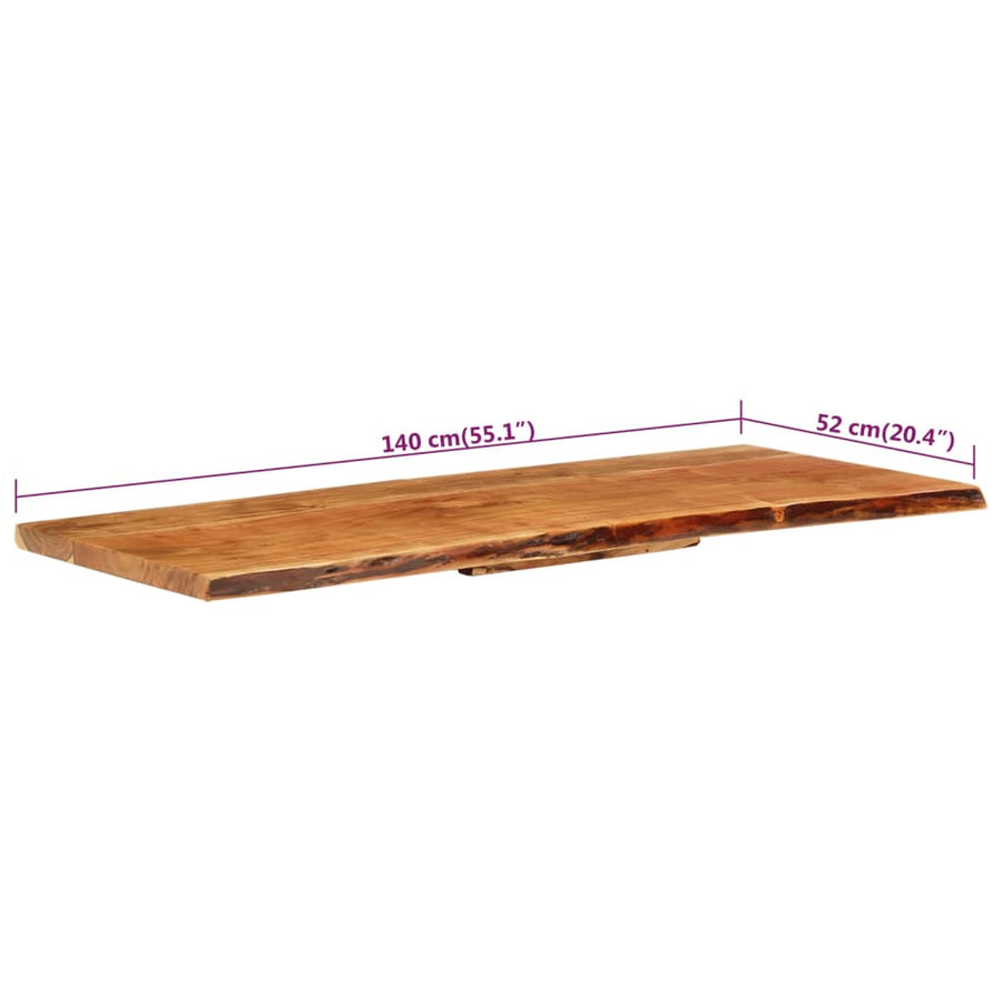 Wastafelblad 140X52X3,8 Cm Massief Acaciahout 140 x 52 x 3.8 cm