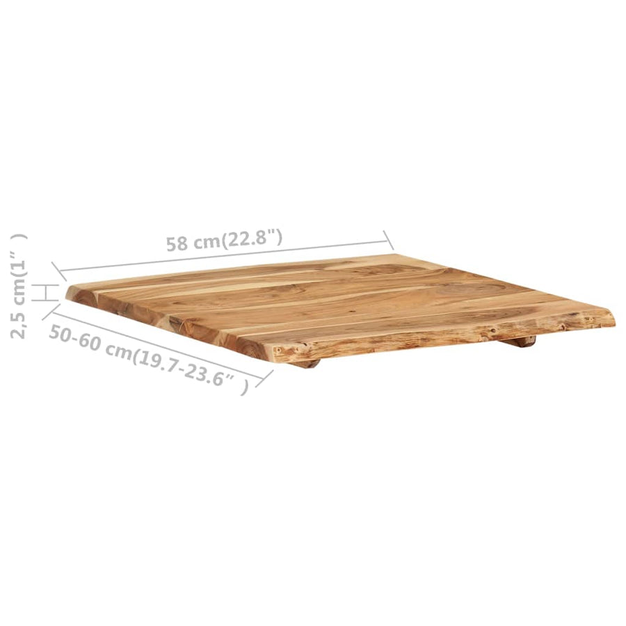 Tafelblad 58X(50-60)X2,5 Cm Massief Acaciahout 58 x 60 x 2.5 cm