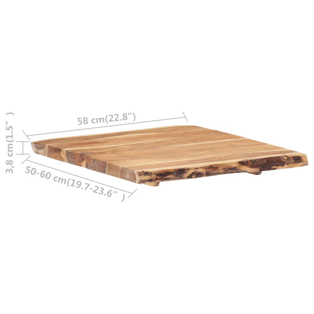 Tafelblad 58X(50-60)X3,8 Cm Massief Acaciahout 58 x 60 x 3.8 cm