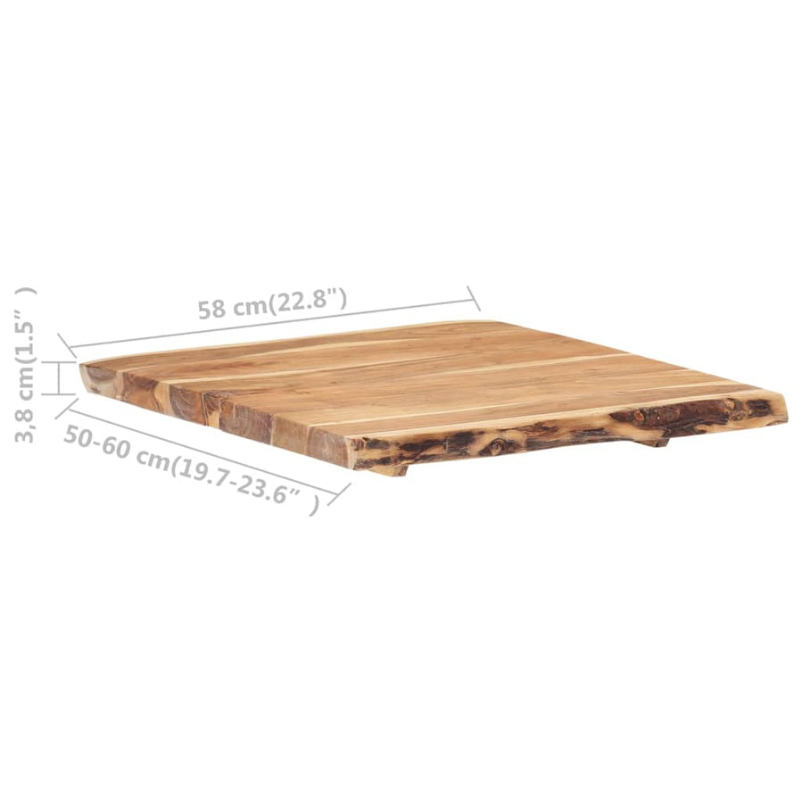 Tafelblad 58X(50-60)X3,8 Cm Massief Acaciahout 58 x 60 x 3.8 cm