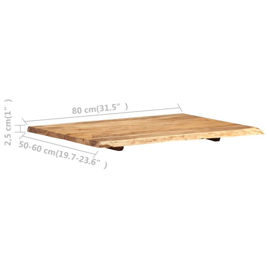 Tafelblad 80X(50-60)X2,5 Cm Massief Acaciahout 80 x 60 x 2.5 cm