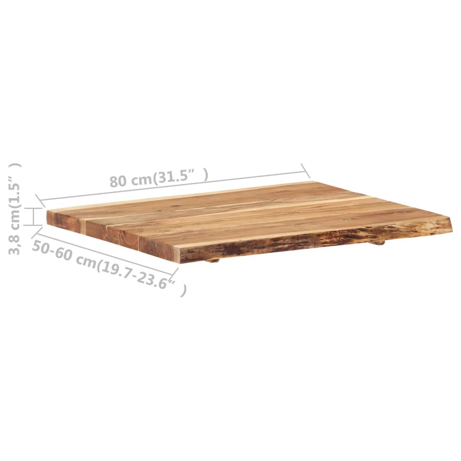 Tafelblad 80X(50-60)X3,8 Cm Massief Acaciahout 80 x 60 x 3.8 cm