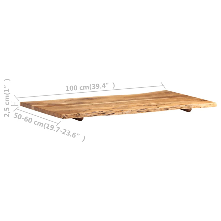 Tafelblad 00X(50-60)X2,5 Cm Massief Acaciahout 100 x 60 x 2.5 cm