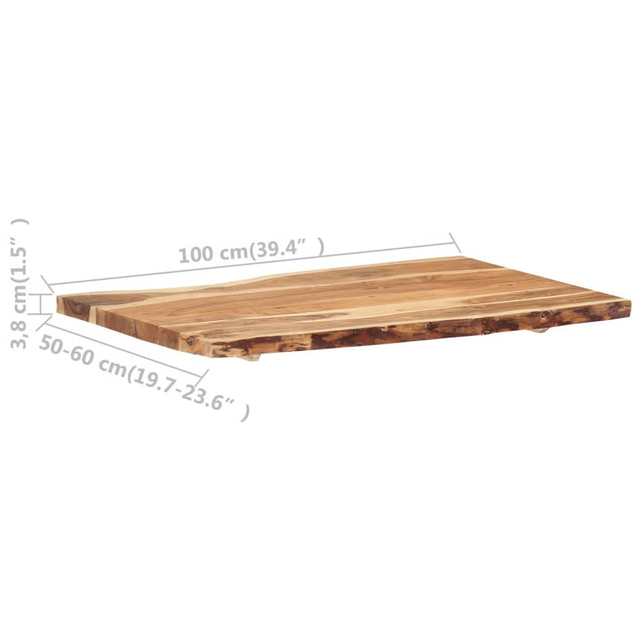 Tafelblad 00X(50-60)X3,8 Cm Massief Acaciahout 100 x 60 x 3.8 cm