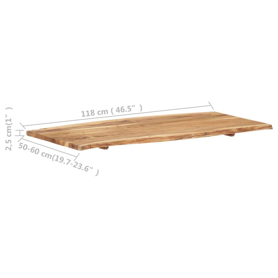 Tafelblad 118X(50-60)X2,5 Cm Massief Acaciahout 118 x 60 x 2.5 cm