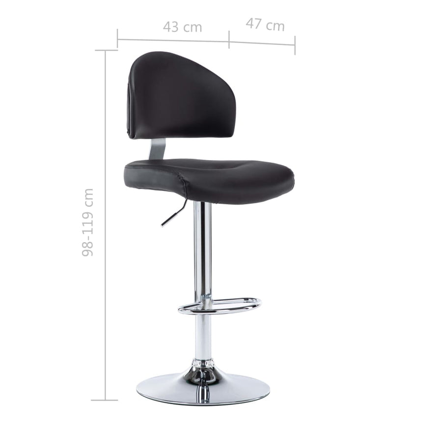 Barstoelen 2 St Kunstleer Zwart
