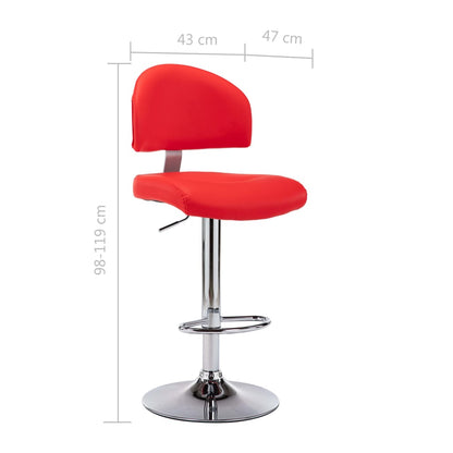 Barstoelen 2 St Kunstleer Rood