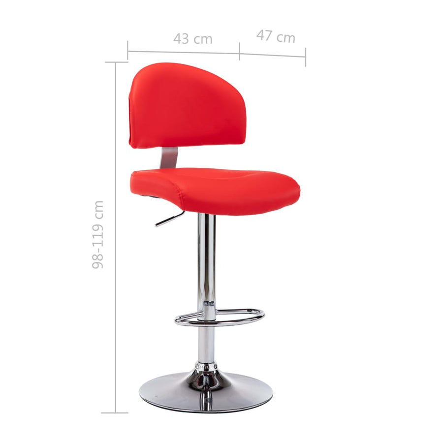 Barstoelen 2 St Kunstleer Rood