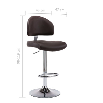 Barstoelen Kunstleer 2 Bruin
