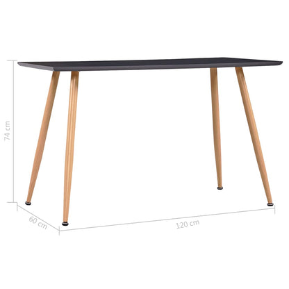 Eettafel 120X60X74 Cm Mdf grijs en eikenkleurig
