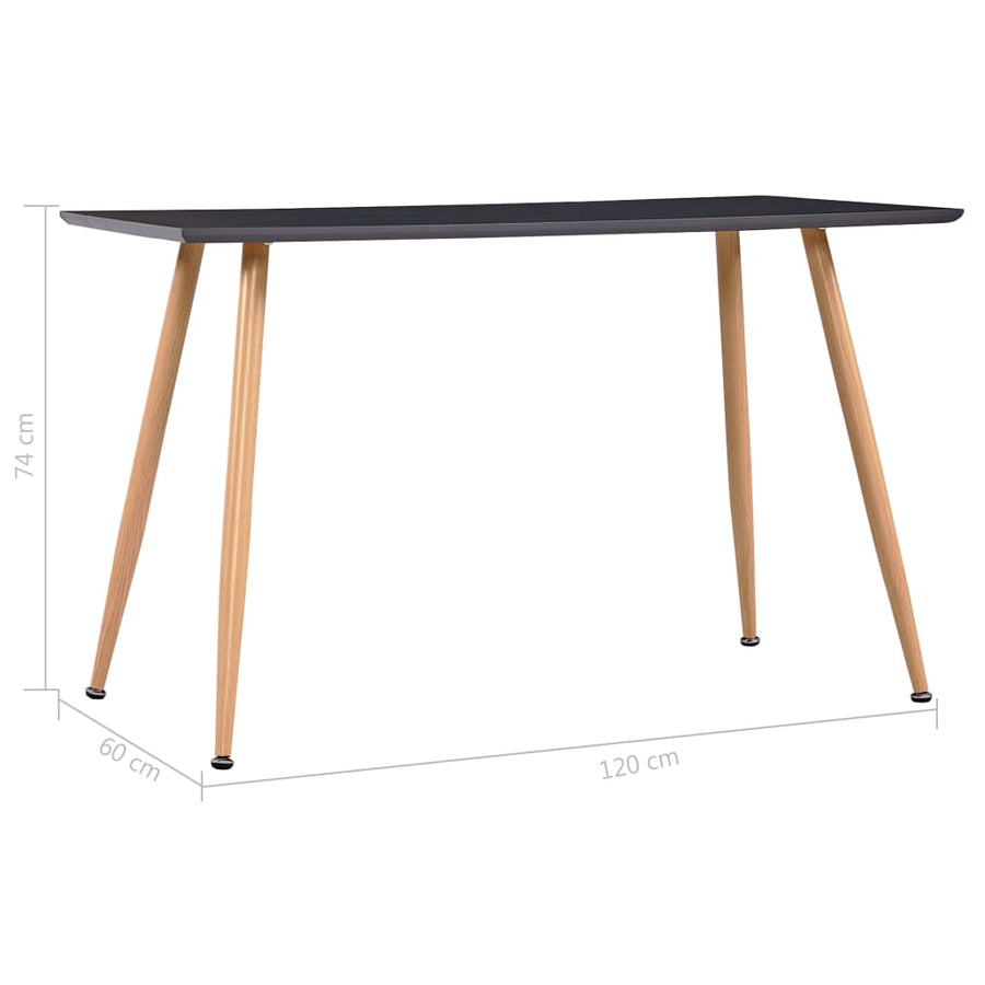 Eettafel 120X60X74 Cm Mdf grijs en eikenkleurig