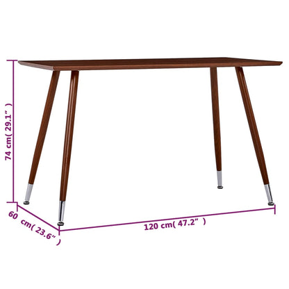 Eettafel 120x60x74 cm MDF bruin