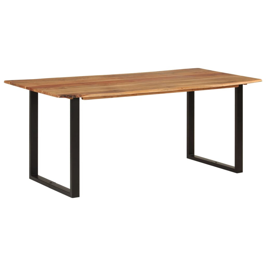 Eettafel 180x90x76 cm massief acaciahout 180 x 90 x 76 cm Zwart