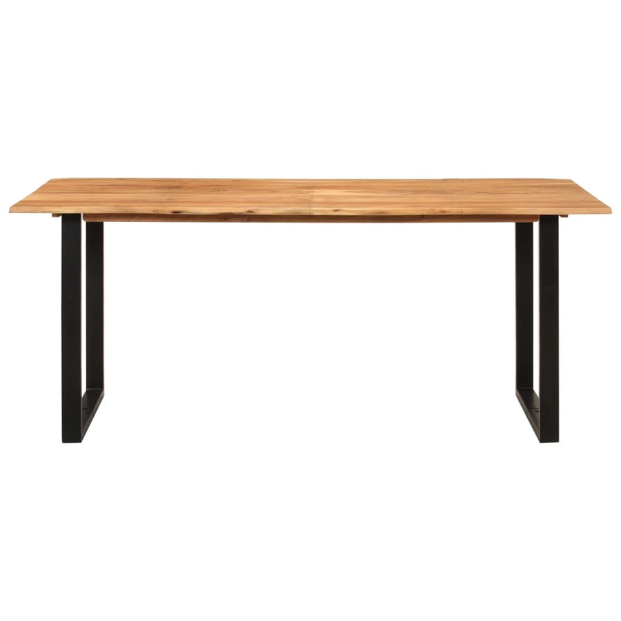 Eettafel 180x90x76 cm massief acaciahout 180 x 90 x 76 cm Zwart