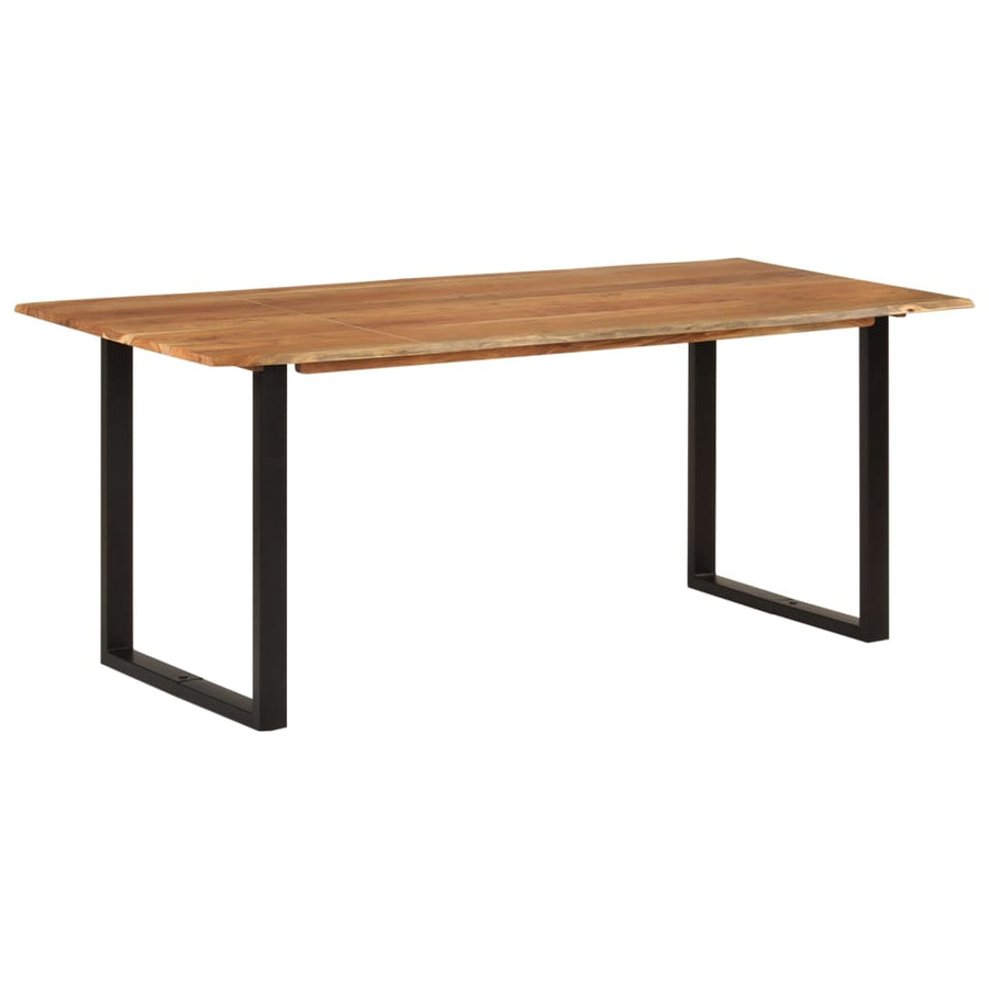 Eettafel 180x90x76 cm massief acaciahout 180 x 90 x 76 cm Zwart