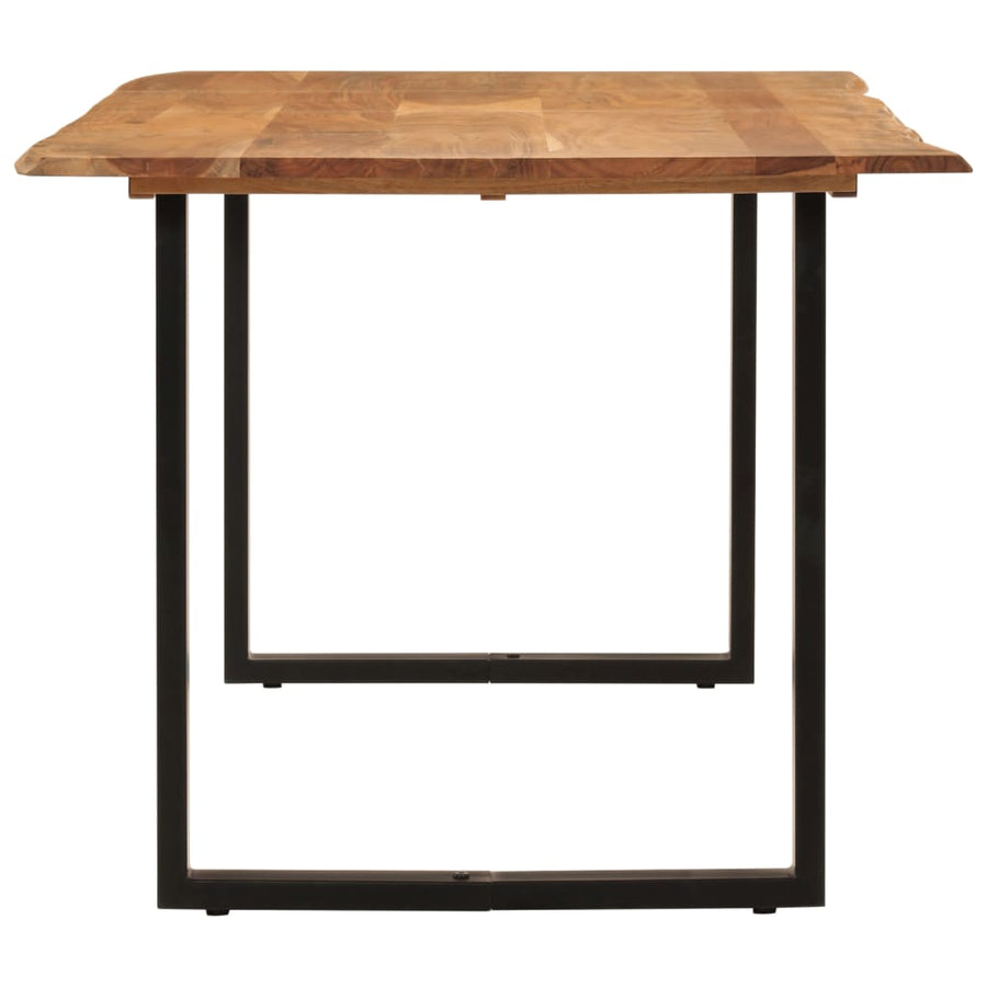 Eettafel 180x90x76 cm massief acaciahout 180 x 90 x 76 cm Zwart