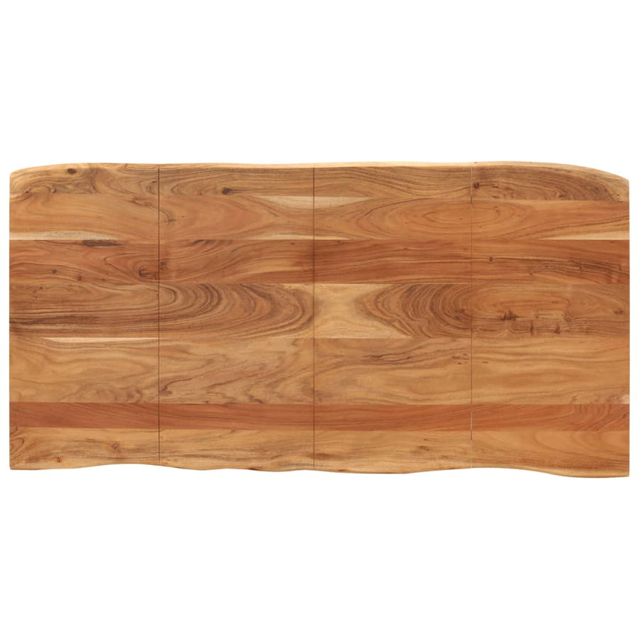 Eettafel 180x90x76 cm massief acaciahout 180 x 90 x 76 cm Zwart