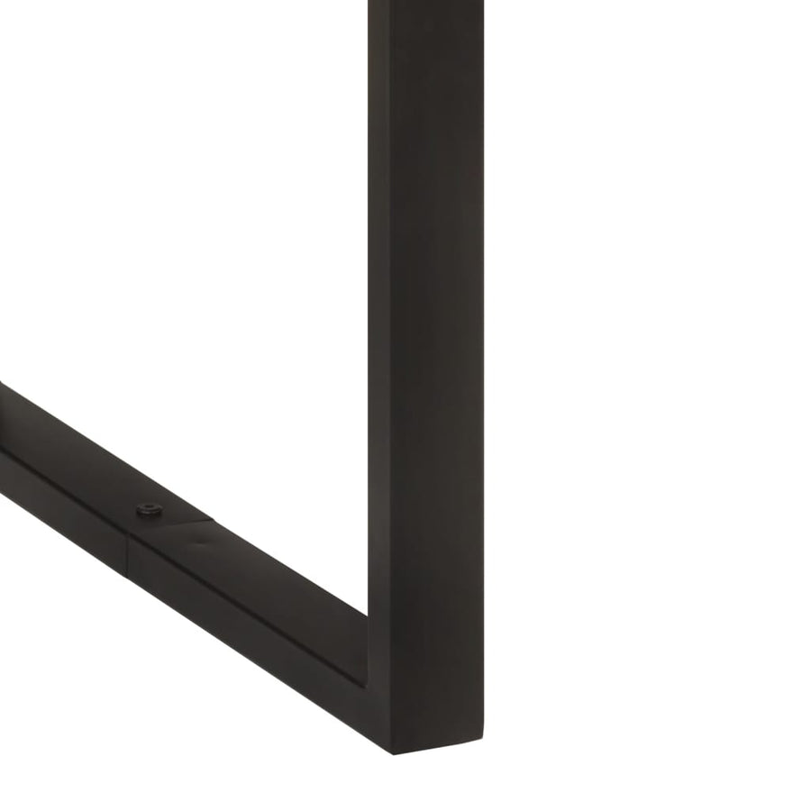 Eettafel 180x90x76 cm massief acaciahout 180 x 90 x 76 cm Zwart
