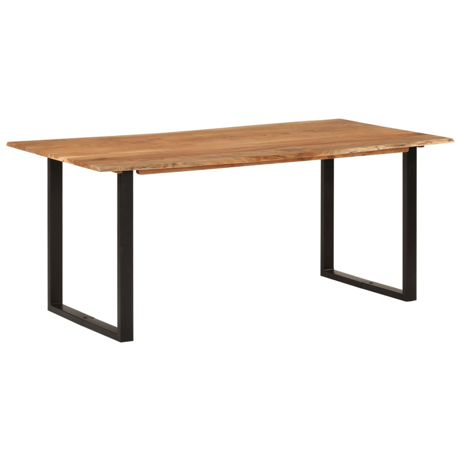 Eettafel 180x90x76 cm massief acaciahout 180 x 90 x 76 cm Zwart
