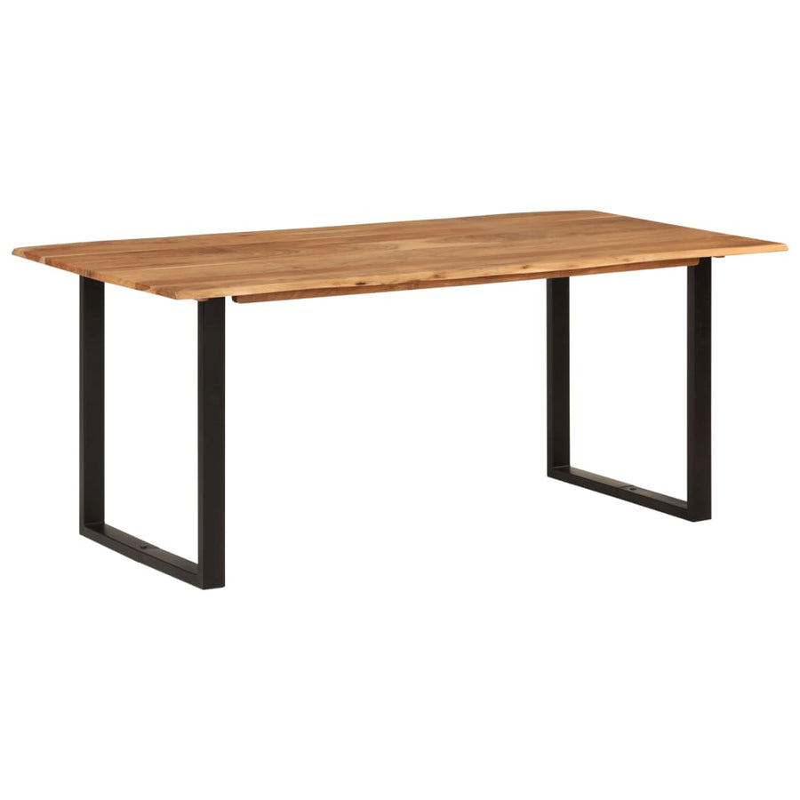 Eettafel 180x90x76 cm massief acaciahout 180 x 90 x 76 cm Zwart
